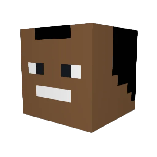 GregtheMouflon Minecraft avatar head, 3D render