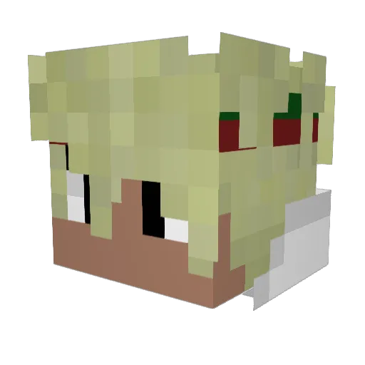 Greholo Minecraft avatar head, 3D render