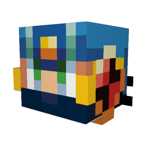 GreigaCrossX Minecraft avatar head, 3D render