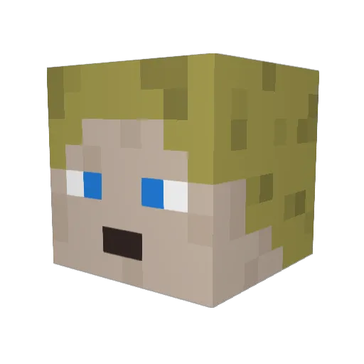 GrellB Minecraft avatar head, 3D render