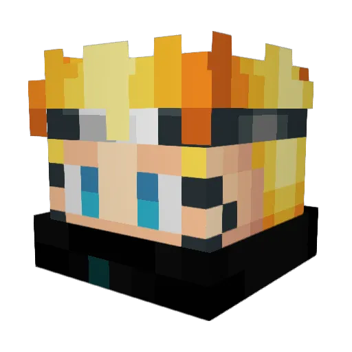 Grellao Minecraft avatar head, 3D render
