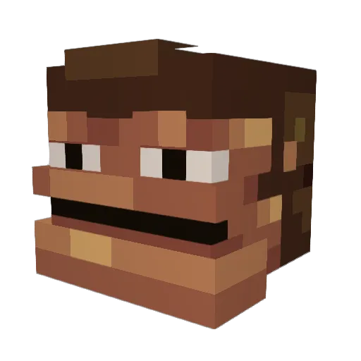 Gremonkey Minecraft avatar head, 3D render