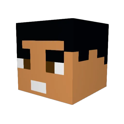 Gremoree Minecraft avatar head, 3D render