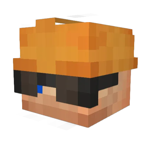 Gremram Minecraft avatar head, 3D render