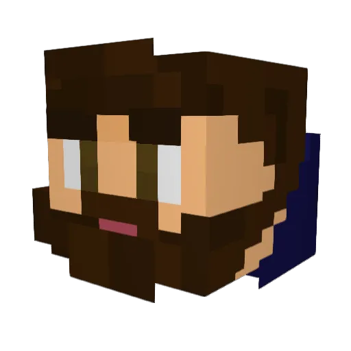 Gremrawk Minecraft avatar head, 3D render