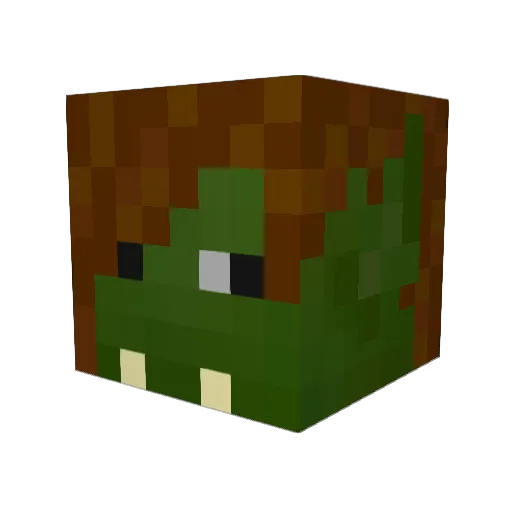 Grendusk Minecraft avatar head, 3D render