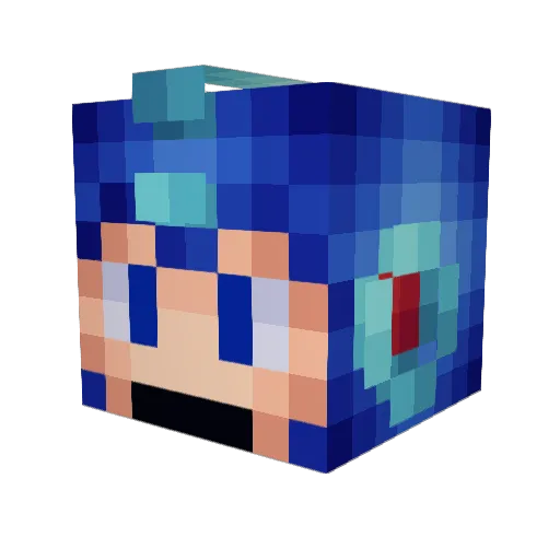 Grenlins Minecraft avatar head, 3D render