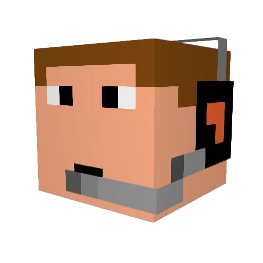 Grenxo Minecraft avatar head, 3D render