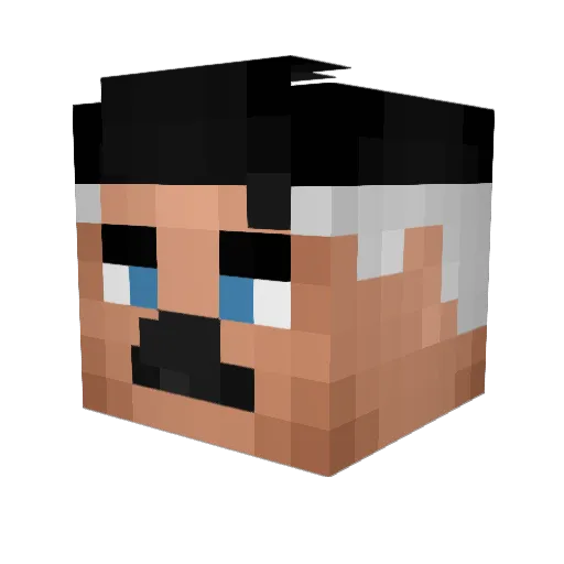 Grepak Minecraft avatar head, 3D render