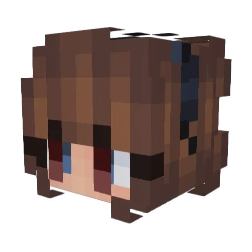 Greta33 Minecraft avatar head, 3D render
