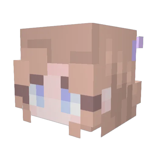 GretaProx Minecraft avatar head, 3D render