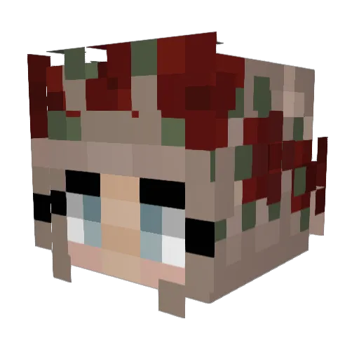 Gretikeee Minecraft avatar head, 3D render