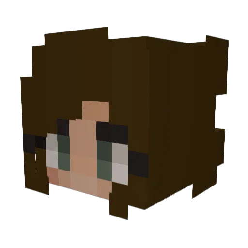 Gretuss Minecraft avatar head, 3D render