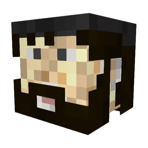 Grey6eard Minecraft avatar head, 3D render