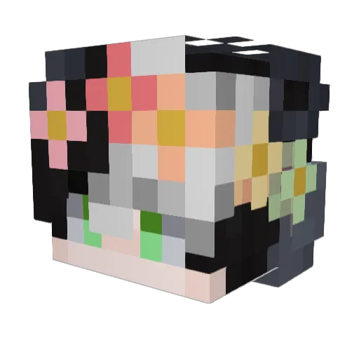 GreyAnon Minecraft avatar head, 3D render