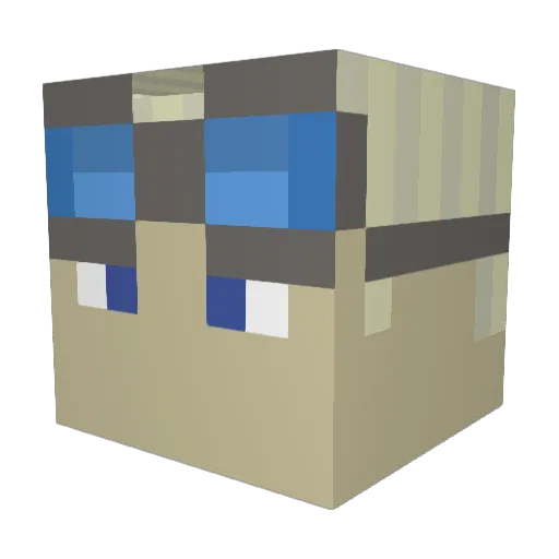 GreyAtlas Minecraft avatar head, 3D render