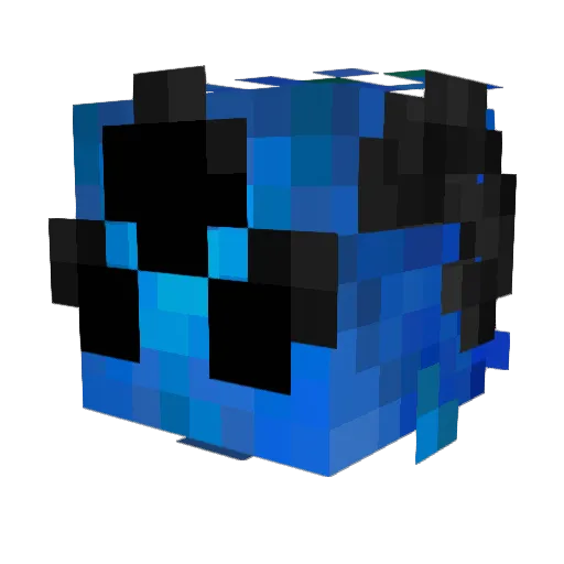 GreyBits Minecraft avatar head, 3D render