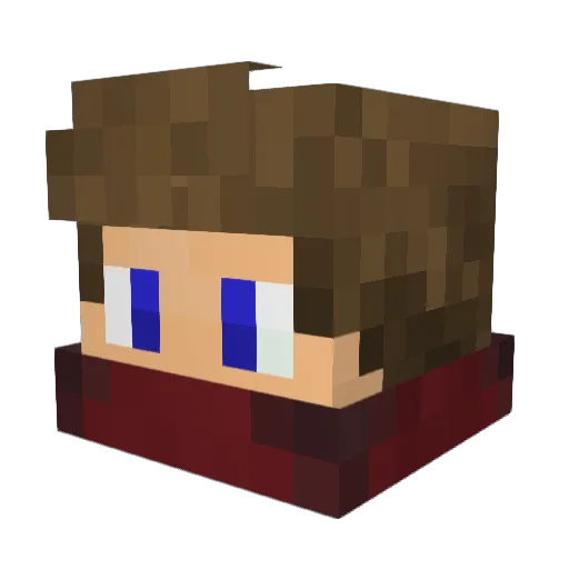 GreyFox1337 Minecraft avatar head, 3D render