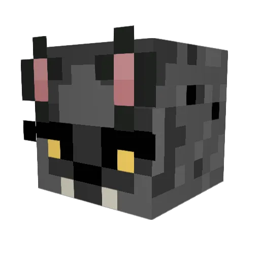GreyH Minecraft avatar head, 3D render