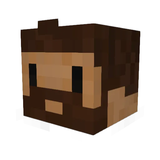 GreyHunt Minecraft avatar head, 3D render