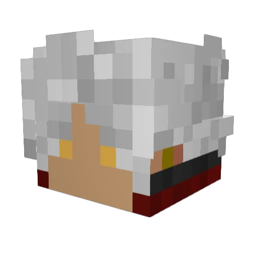 GreyNosaka Minecraft avatar head, 3D render