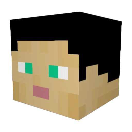 GreyRain02 Minecraft avatar head, 3D render