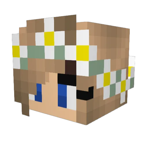 GreyRainbow Minecraft avatar head, 3D render