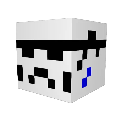 GreyShadows Minecraft avatar head, 3D render