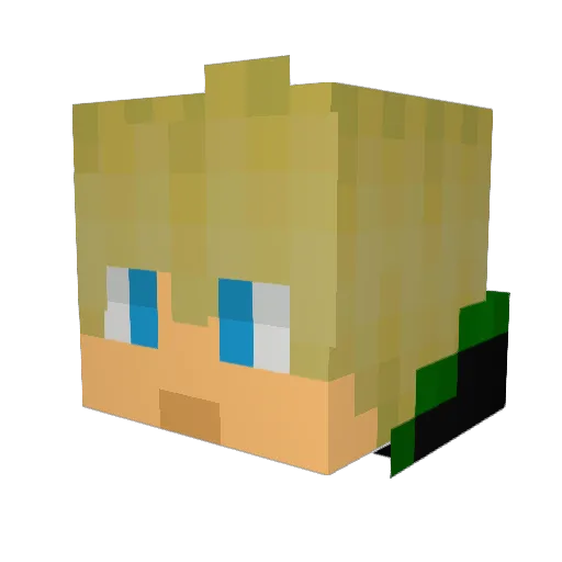 GreyTSS Minecraft avatar head, 3D render