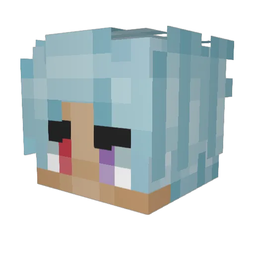 GreyTacoma Minecraft avatar head, 3D render