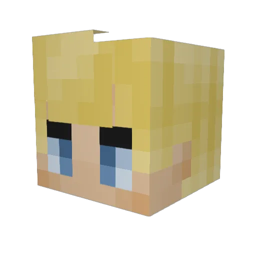 GreyTheHuman Minecraft avatar head, 3D render
