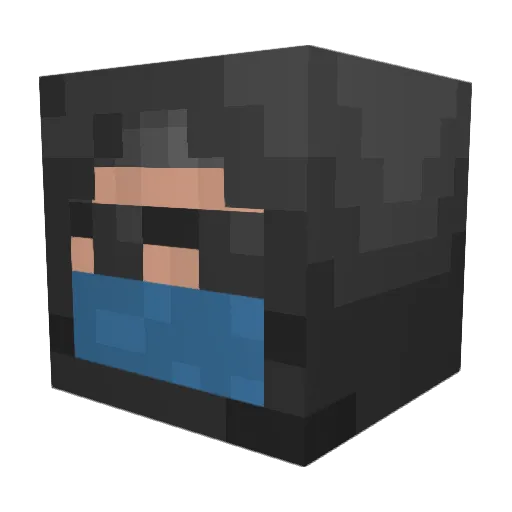 GreyTurtle Minecraft avatar head, 3D render