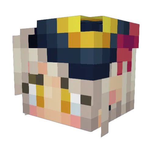 GreyVale Minecraft avatar head, 3D render