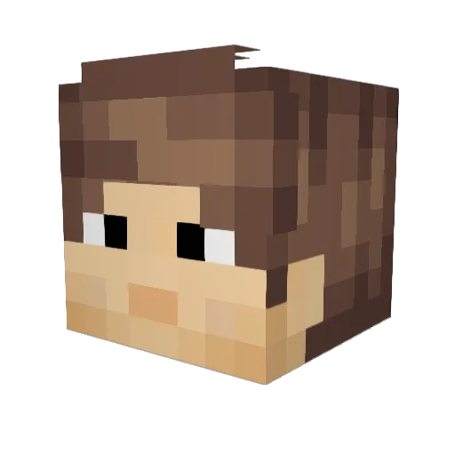 GreyWolfo Minecraft avatar head, 3D render