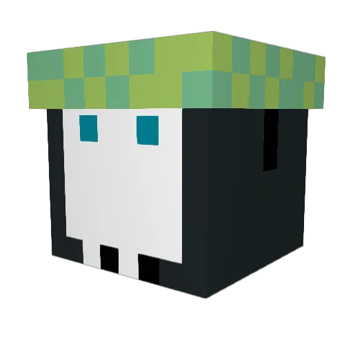 Grey_0_ Minecraft avatar head, 3D render