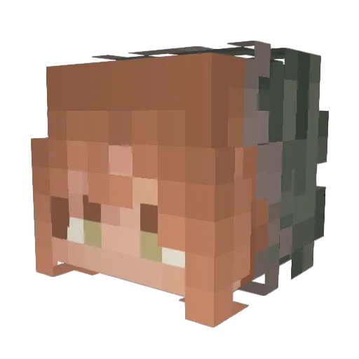Greycantspell Minecraft avatar head, 3D render