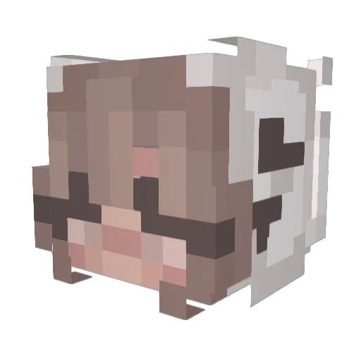 Greyenna Minecraft avatar head, 3D render