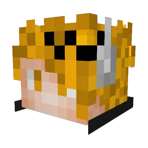 Greyfal Minecraft avatar head, 3D render