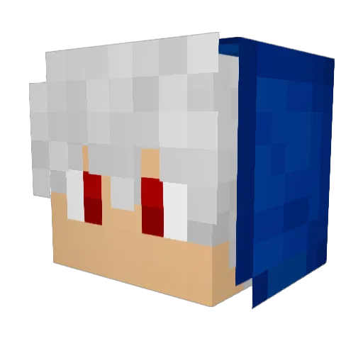 Greyfallow Minecraft avatar head, 3D render