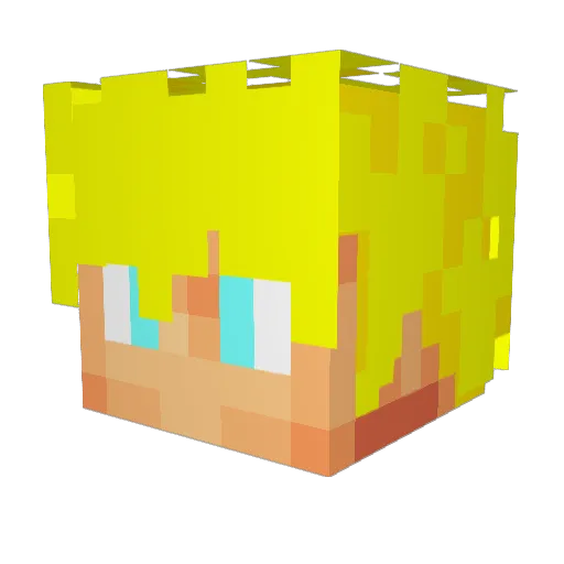 Greygost Minecraft avatar head, 3D render
