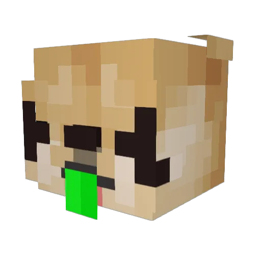 Greyhund Minecraft avatar head, 3D render