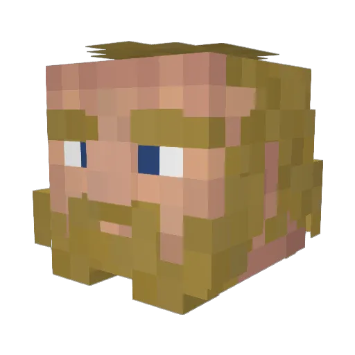 Greykhaan Minecraft avatar head, 3D render