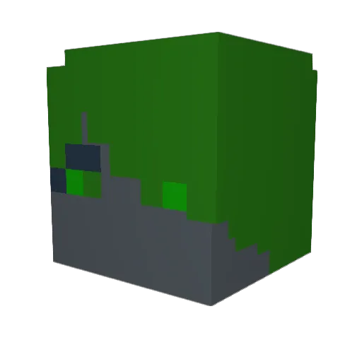 Greyling Minecraft avatar head, 3D render