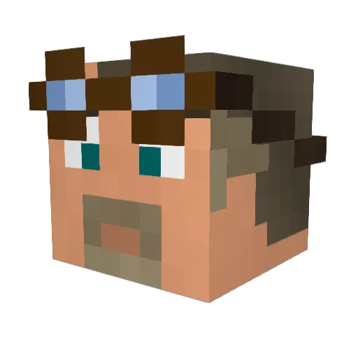 Greylocke Minecraft avatar head, 3D render