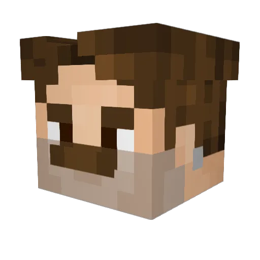 Greylund Minecraft avatar head, 3D render