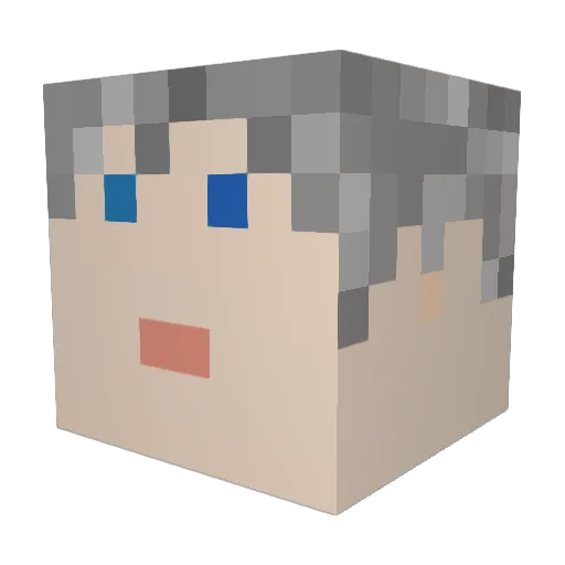 Greymanlet Minecraft avatar head, 3D render