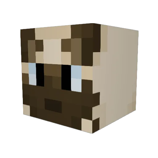 Greynpurple Minecraft avatar head, 3D render