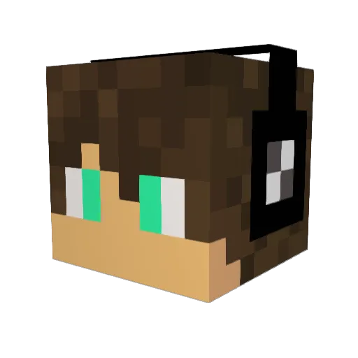 Greyrufs Minecraft avatar head, 3D render