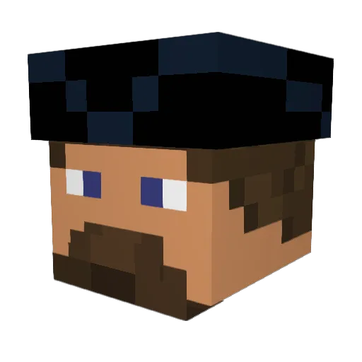 Greystilslays Minecraft avatar head, 3D render