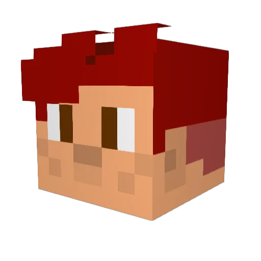 Greywo1f Minecraft avatar head, 3D render